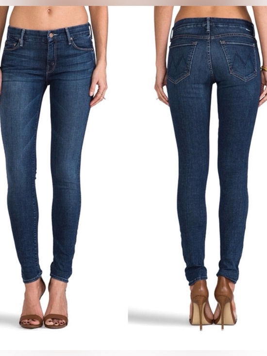 MOTHER Denim - MOTHER the Looker Slow Ride Skinny Jeans in Dark Indigo